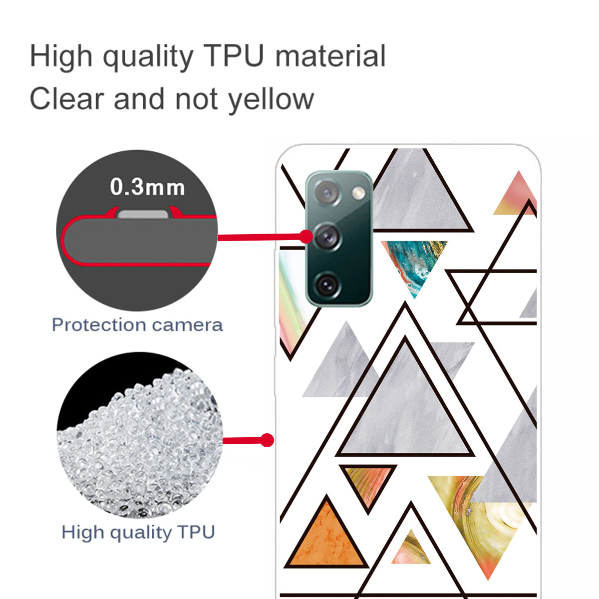 Triangle Marble Pattern Soft TPU Shockproof Phone Back Cover Case for Samsung Galaxy S20 FE/S20 FE 5G/S20 Lite/S20 FE 2022 - Style J Triangle Marble Pattern Soft TPU Shockproof Phone Back Cover Case for Samsung Galaxy S20 FE/S20 FE 5G/S20 Lite/S20 FE 2022 - Style J